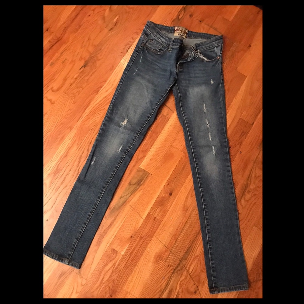 Super Cute Lightly Worn Dark Wash Ripped Jeans